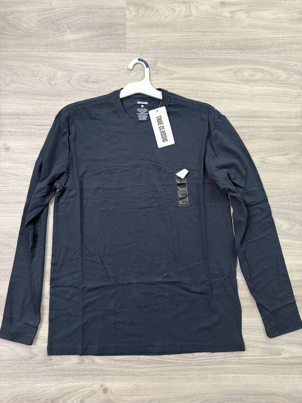 Men's Long Sleeve Crewneck T-Shirt - Navy